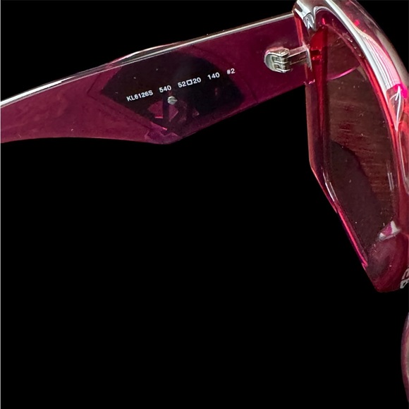 Karl Lagerfeld KL6126S square sunglasses in a pink acetate frame w/case nwot main image 4